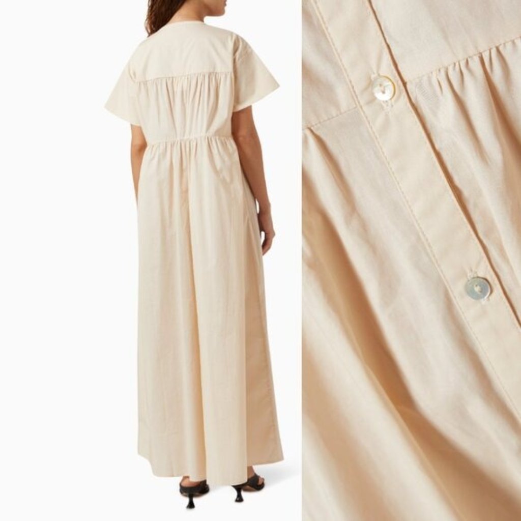 Bird & Knoll Palma Maxi Dress Ivory Cotton Poplin Nwt Size S — image 5 of 8